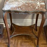 Louis XV Style Side Table with Marble Top - Late 19th Century