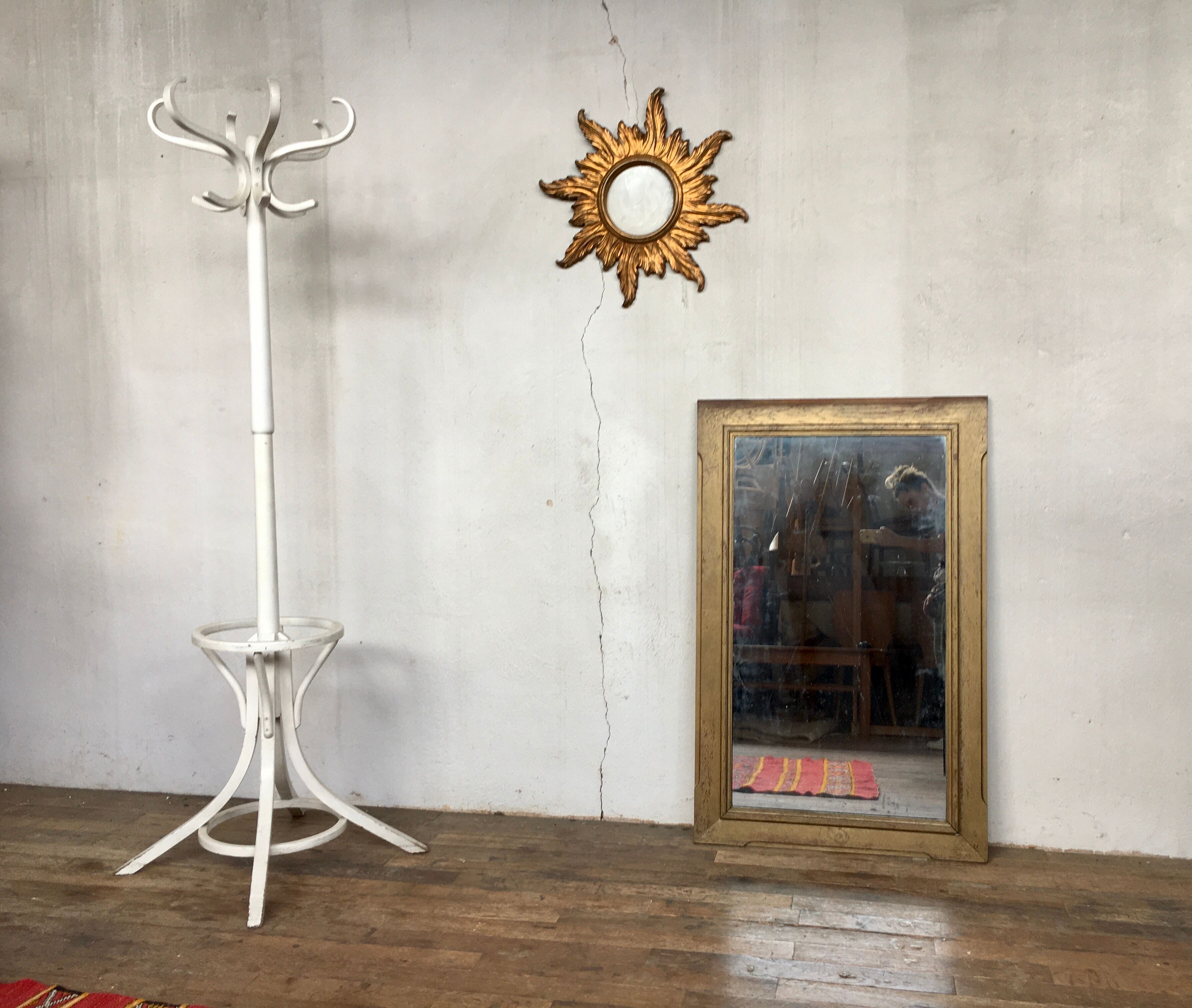 Vintage 1960 gilded wooden mirror