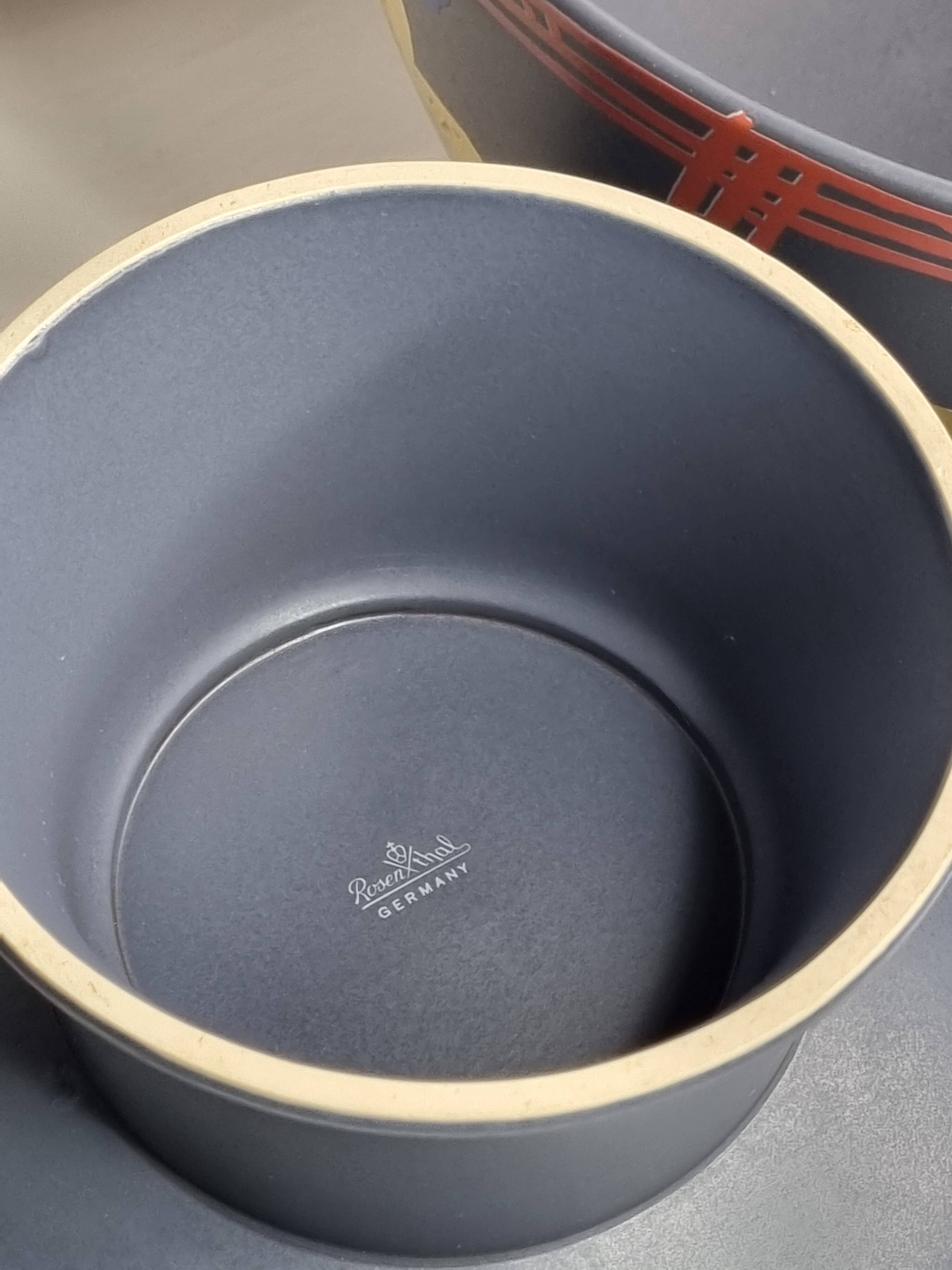 Pair of Rosenthal Liguria bowls by Gilbert Portanier, 1970s, 26 cm