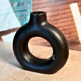 Matte textured black Tafoukt vase