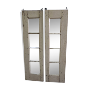 Miroirs blanc paire recycle - bois