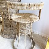 High rattan stool – Roger Coster design, 1970