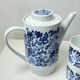 Vintage Melitta coffee service – White porcelain with blue flowers – 1970s – Made in Germany