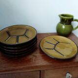 Six glazed plates