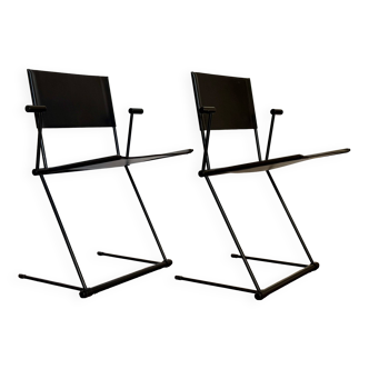 Paire de chaises ballerines par Herbert Ohl pour Matteo Grassi 1990