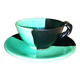 Vintage coffee cup in two-tone earthenware from Vallauris, Cerenne spirit.