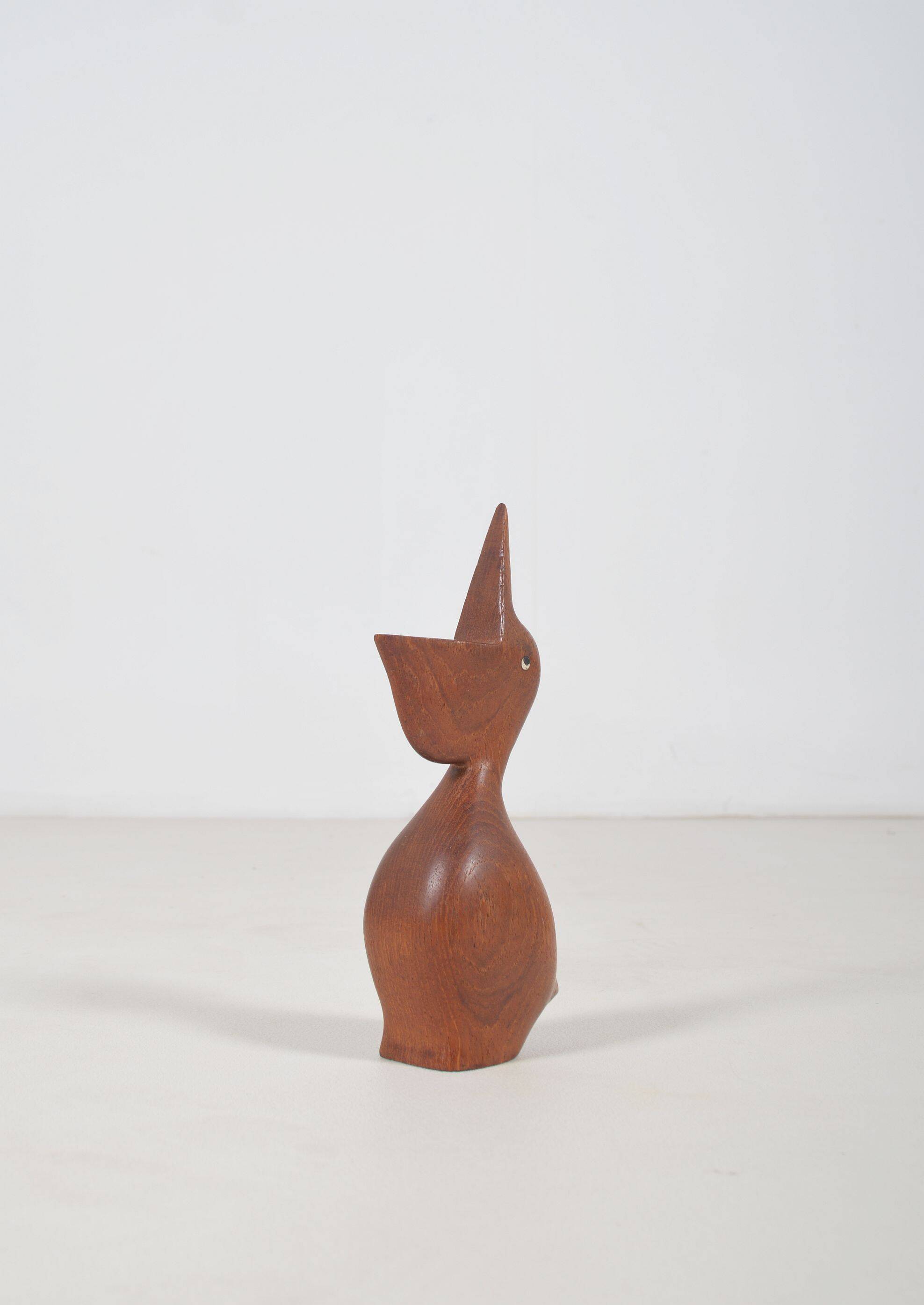 Danish teak pelican statue, 1960s