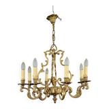 Large Louis XV style chandelier in gilded bronze circa 1950