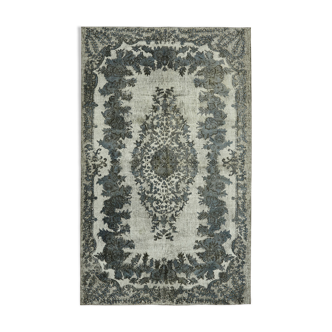 Handmade Contemporary Turkish 1970s 181 cm x 288 cm Grey Carpet