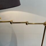 Paire de lampes liseuses ajustables à bras amovibles en laiton attribué à la Maison Jansen