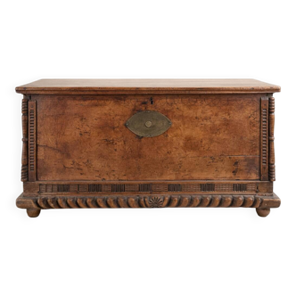 Antique carved wooden chest