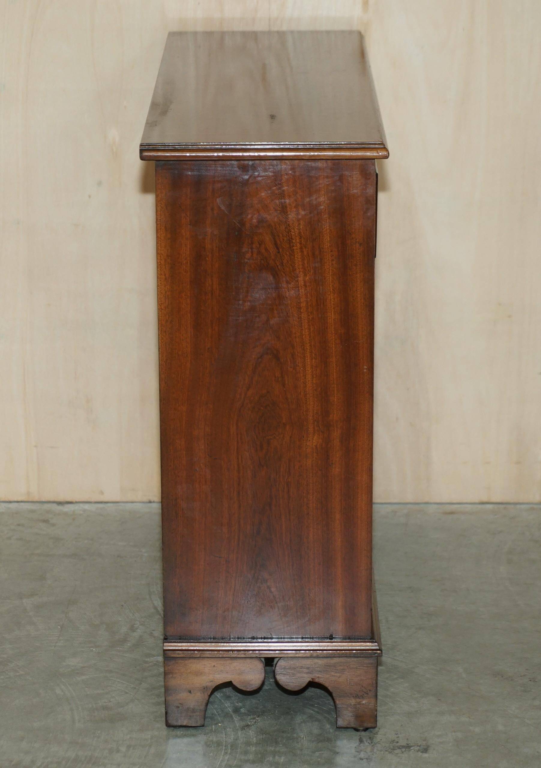Vintage Low Bevan Funnell Library in Flamed Mahogany with Two Drawers