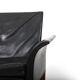 Danish Teak and Black Leather Sofa c.1960