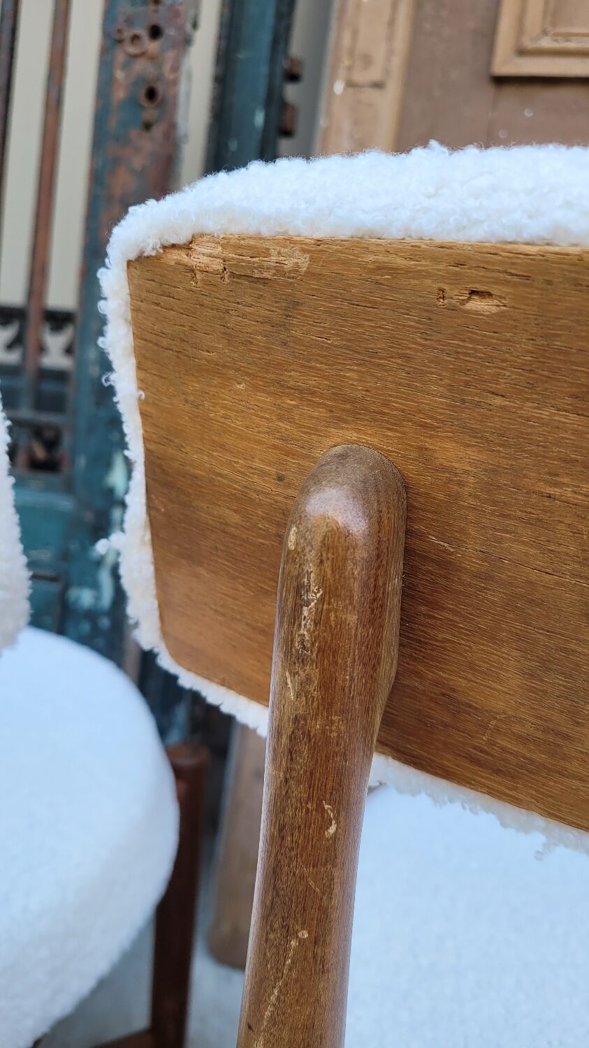 Series of 4 design Scandinavian teak chairs