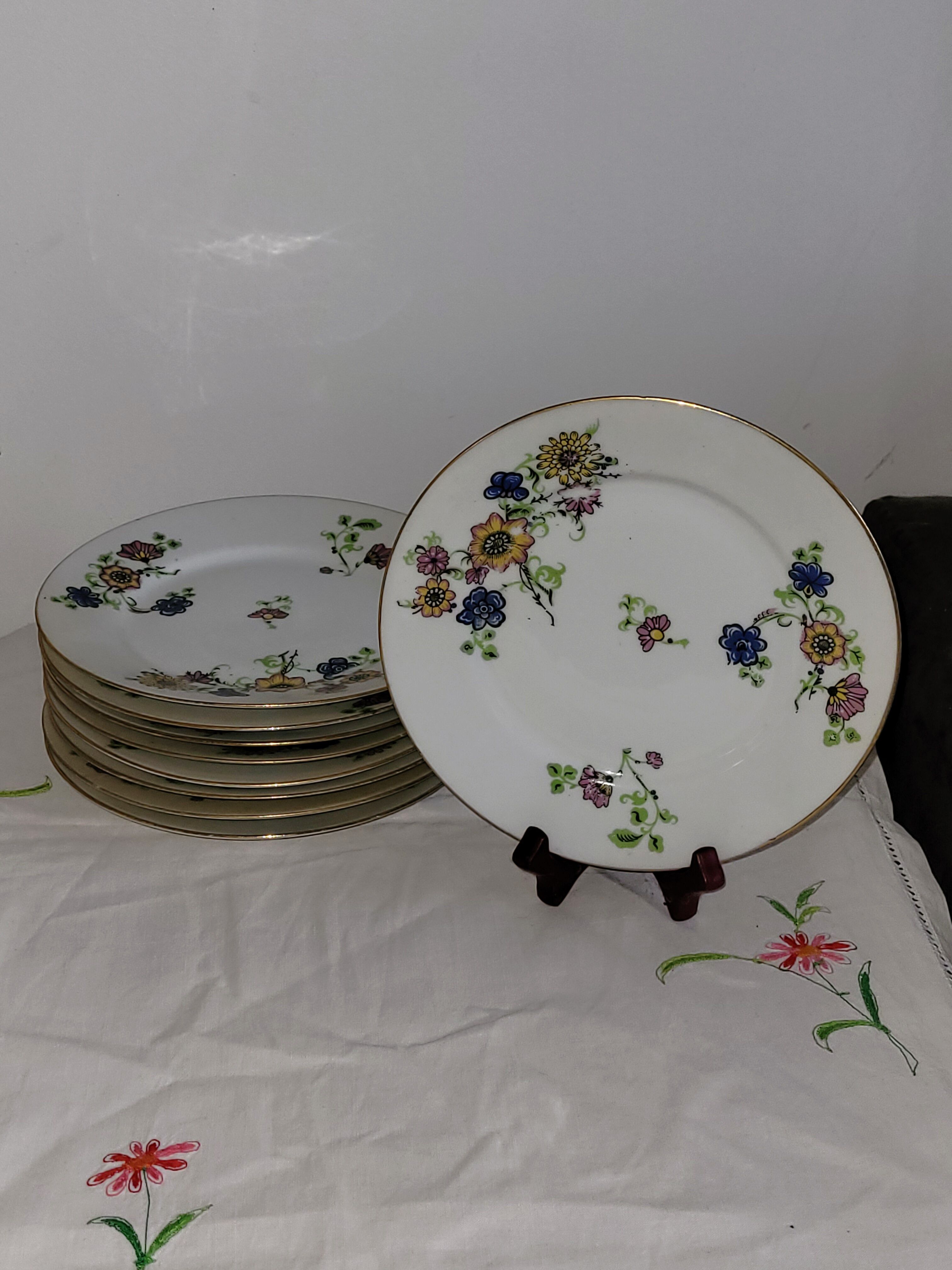 9 dessert plates - old