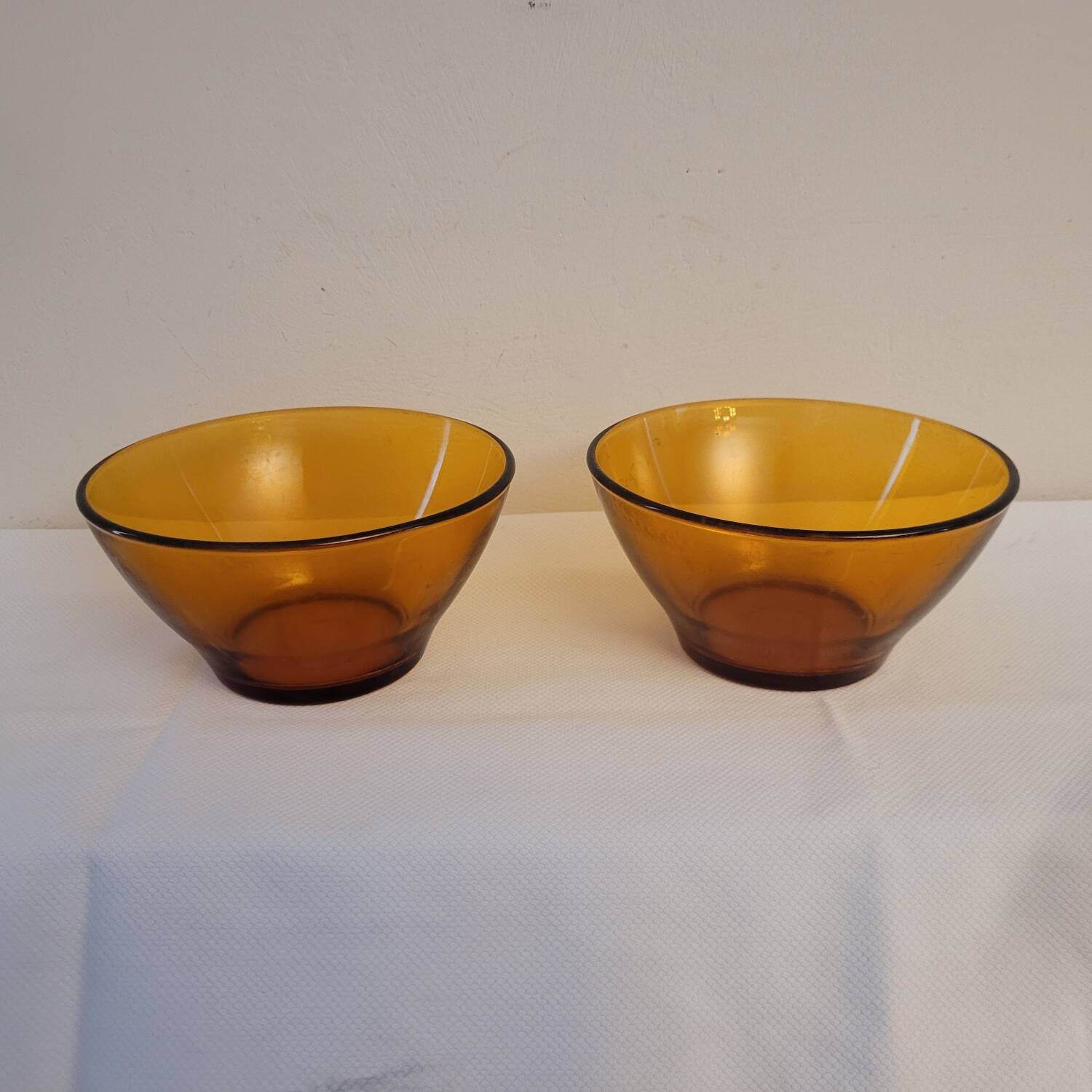 amber glass bowls – mid-20th century vintage