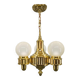 Art Deco Brass and Opaline Glass Chandelier, Czechoslovakia