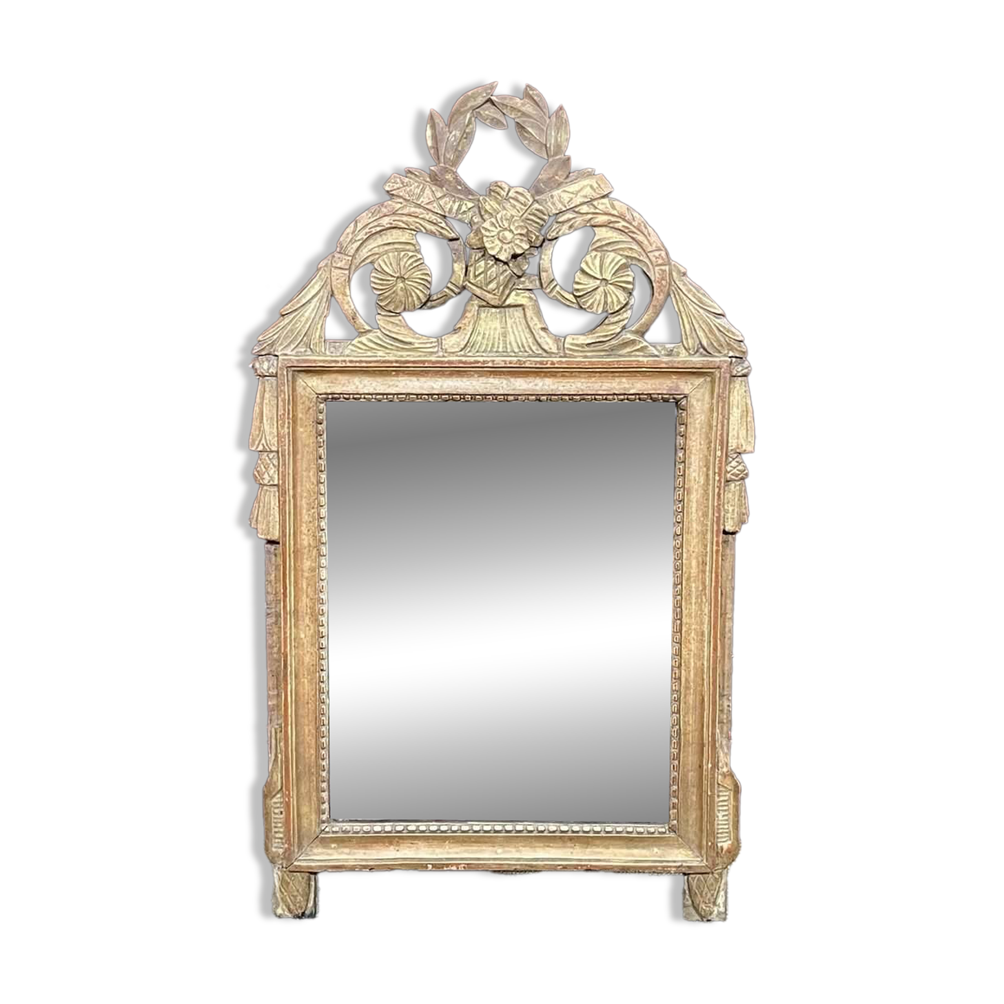 Louis XVI mirror from the 18th century in gilded wood - 44x76cm