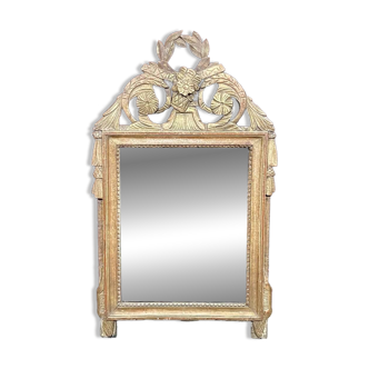 Louis XVI mirror from the 18th century in gilded wood - 44x76cm
