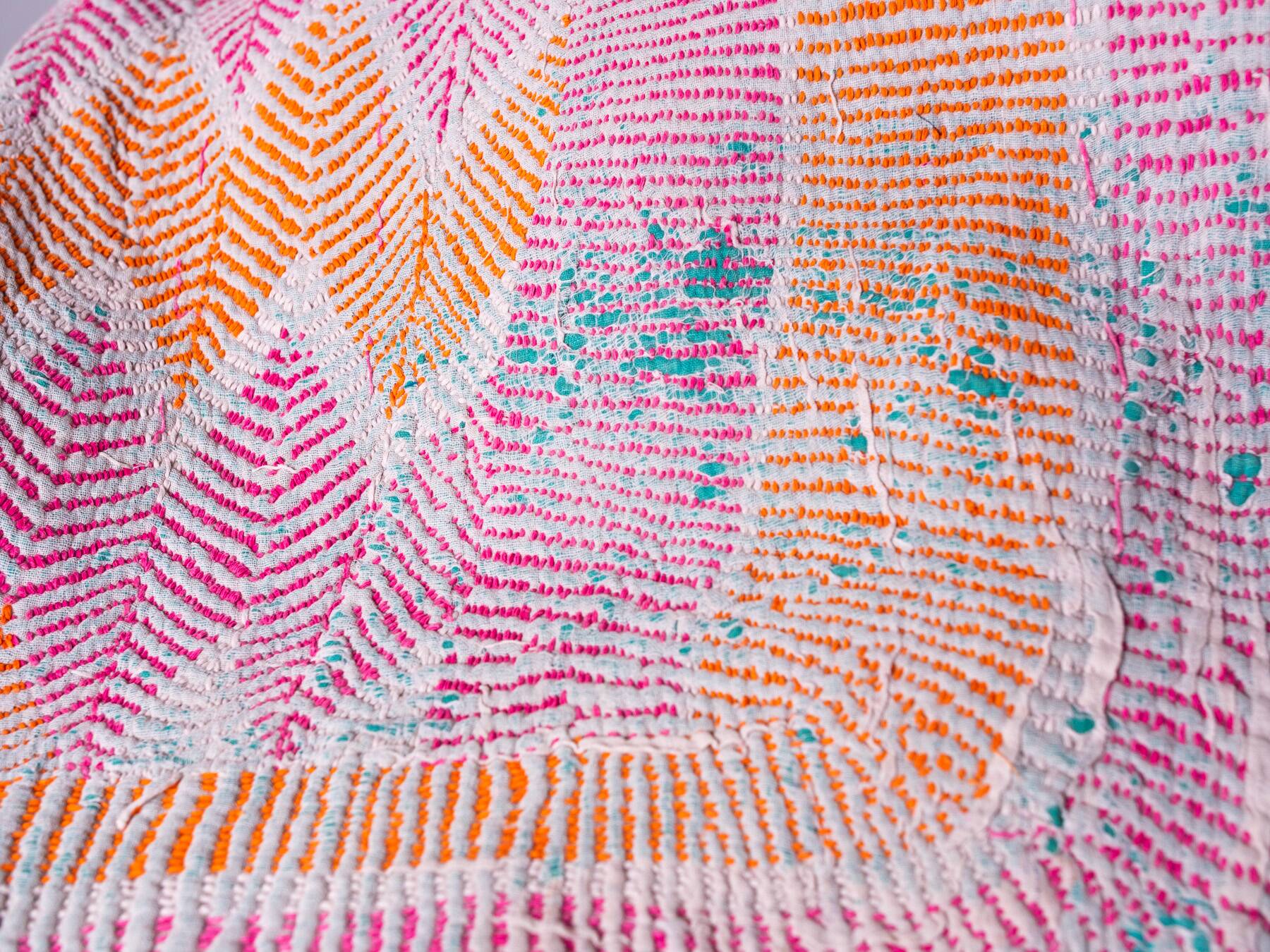 Couvre-lit kantha vintage de bengale.