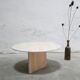 Table d'appoint vintage en travertin
