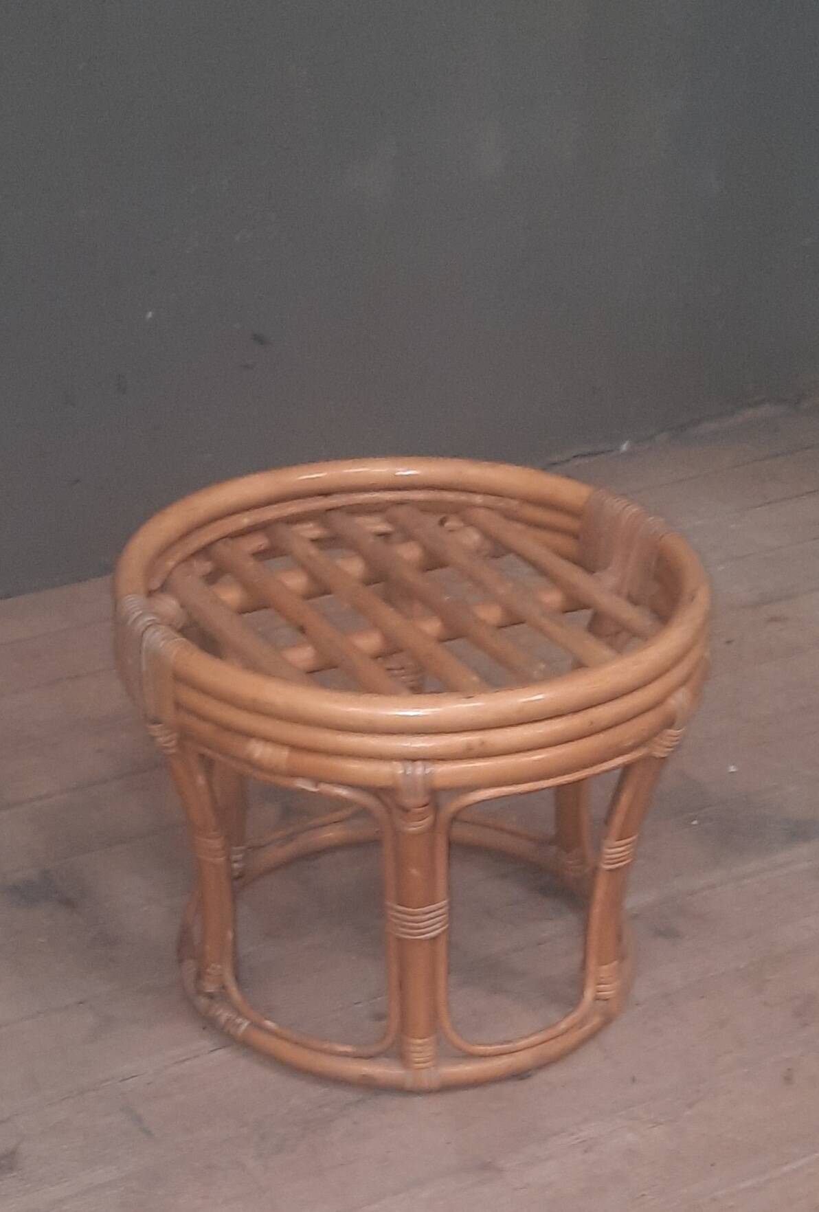 Small low bamboo table