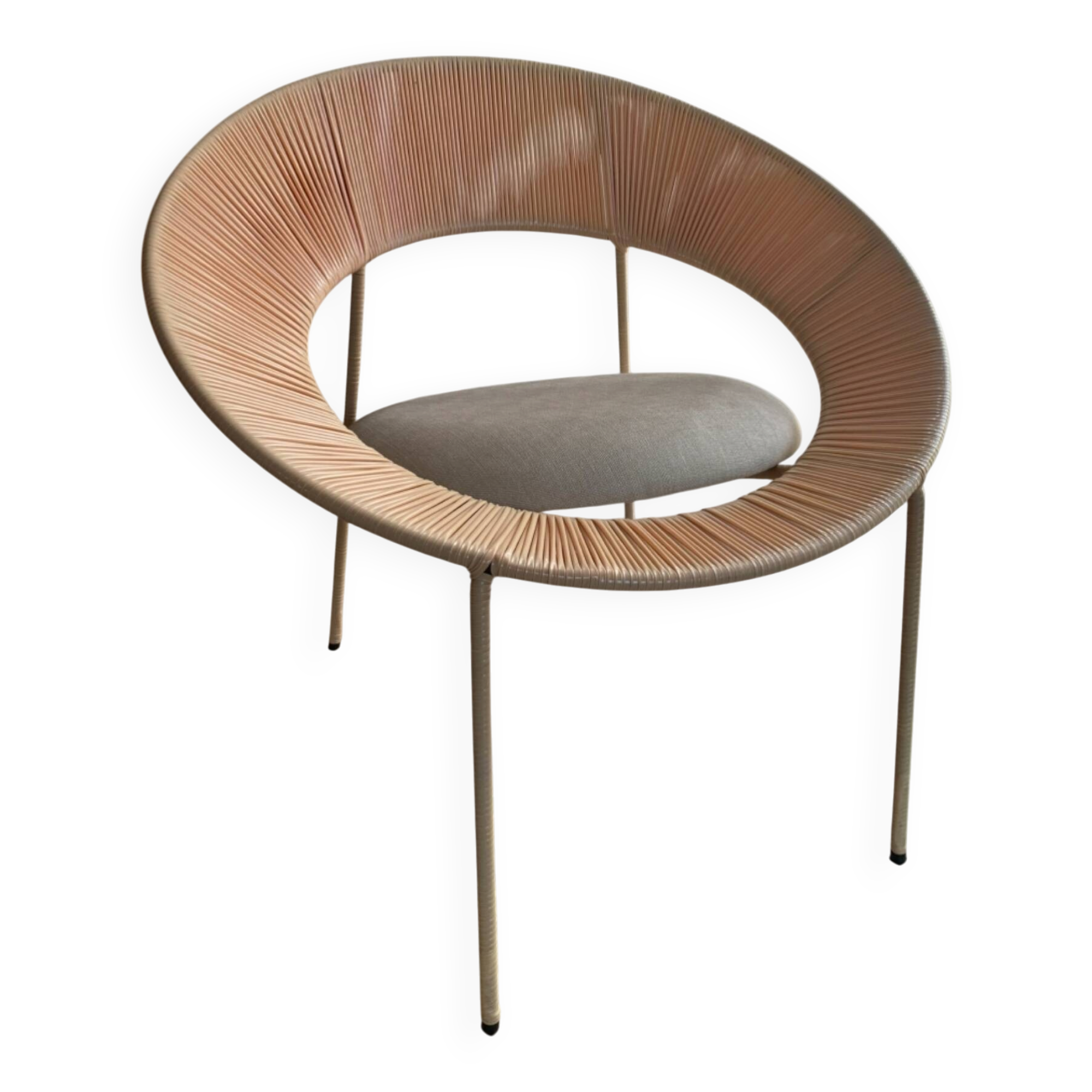 Fauteuil lounge au design circulaire vintage
