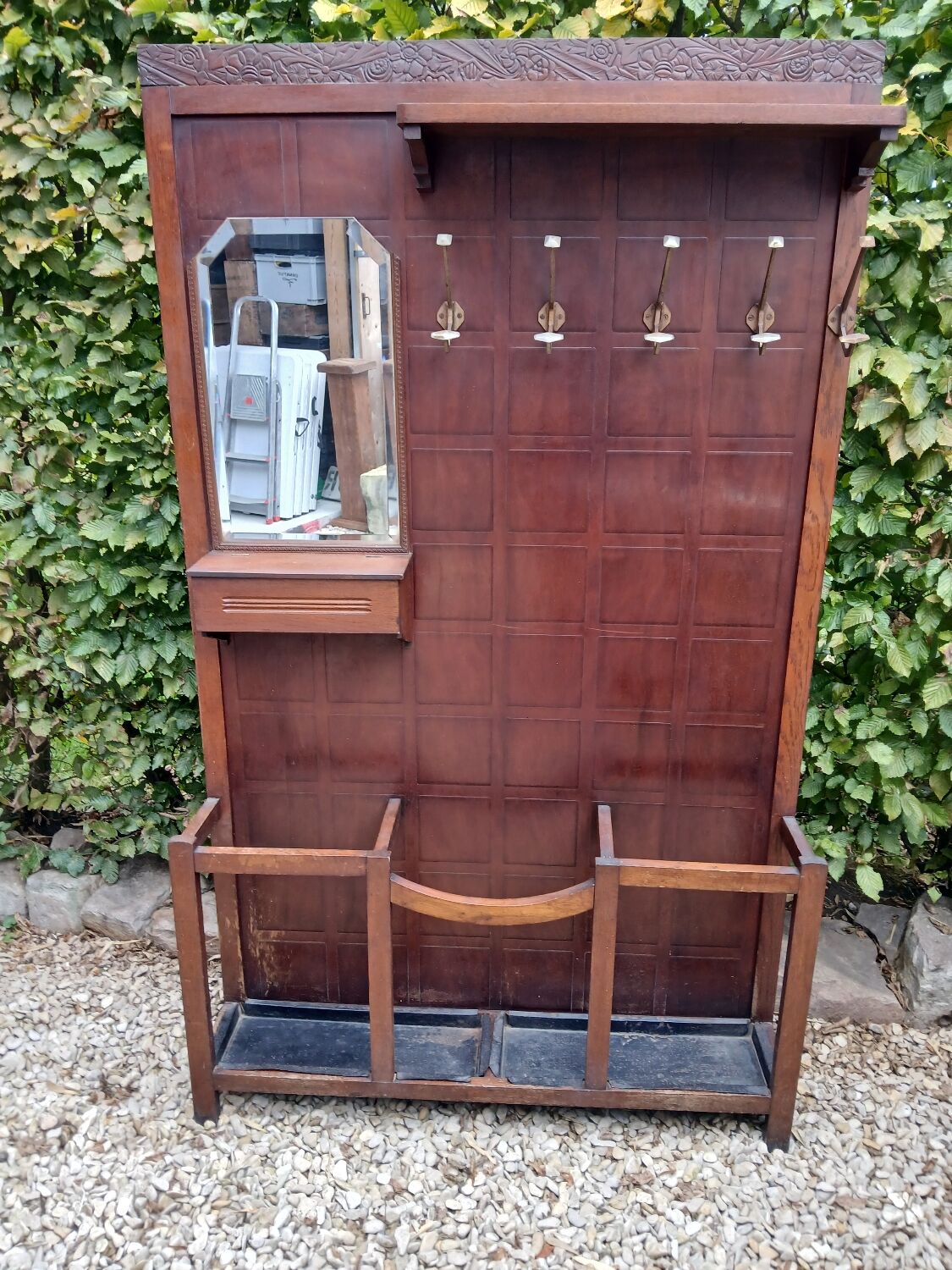 Vestiaire ancien double en chêne- Art déco