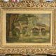 Painting old landscape painting bridge XXth A.Taboureau 1948