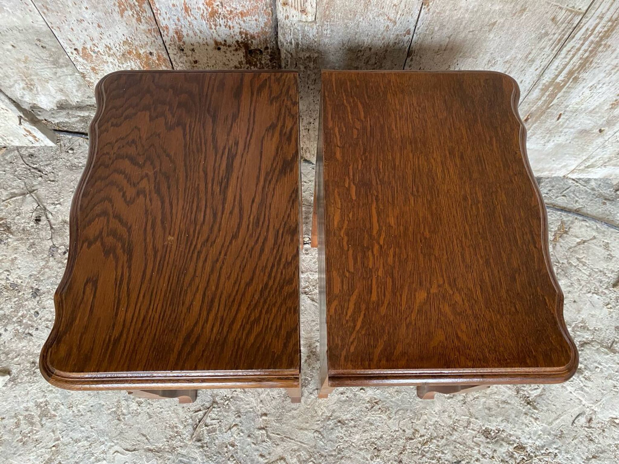 Paire chevet table nuit style louis xv bois tiroir + case vintage