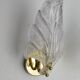 Frosted leaf wall lamp, murano glass, italy, 1970