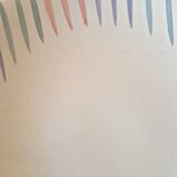 6 Longchamp earthenware dessert plates from the 50s, multi-colored