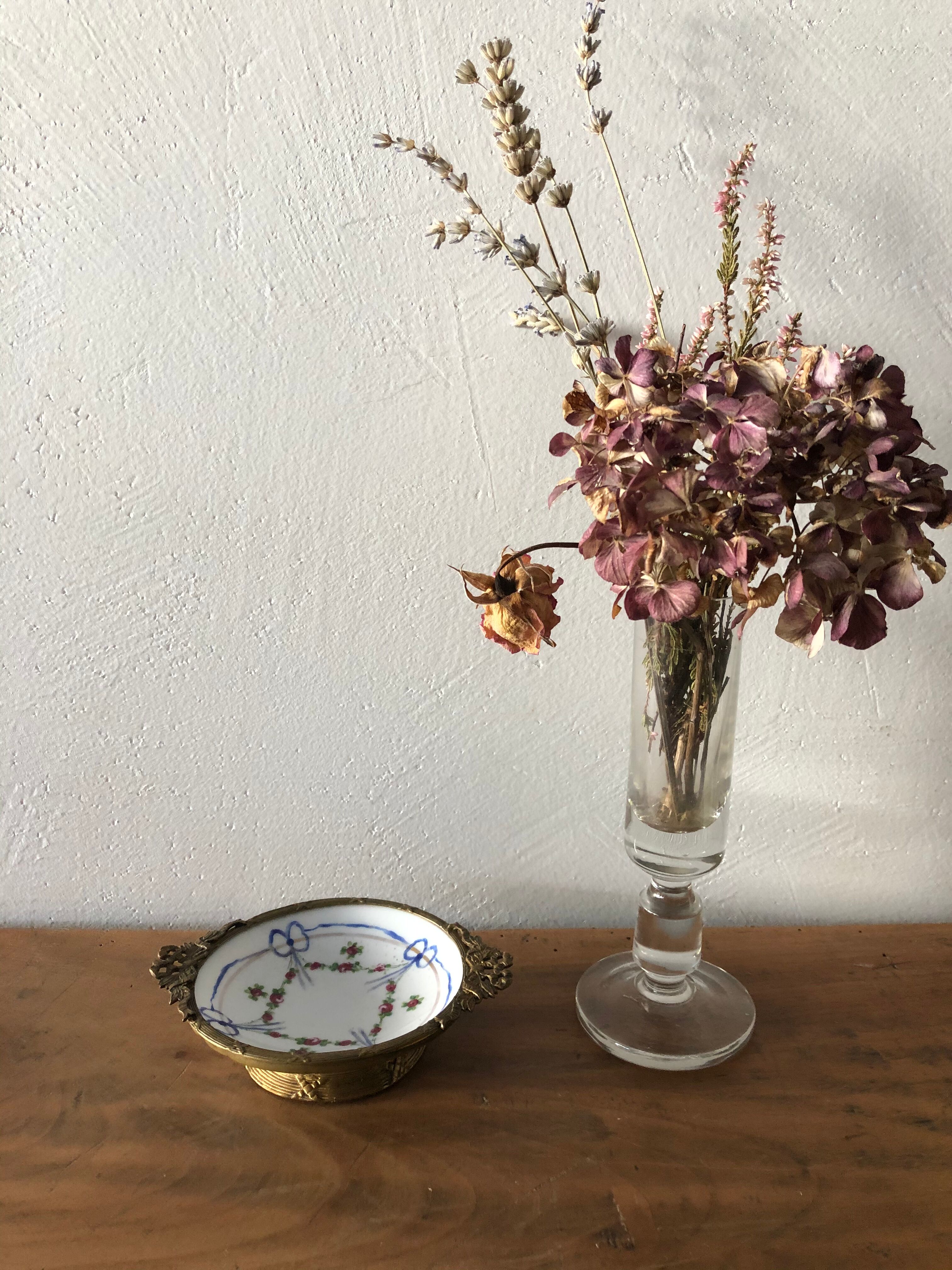 Trinket bowl in brass and porcelain from Paris