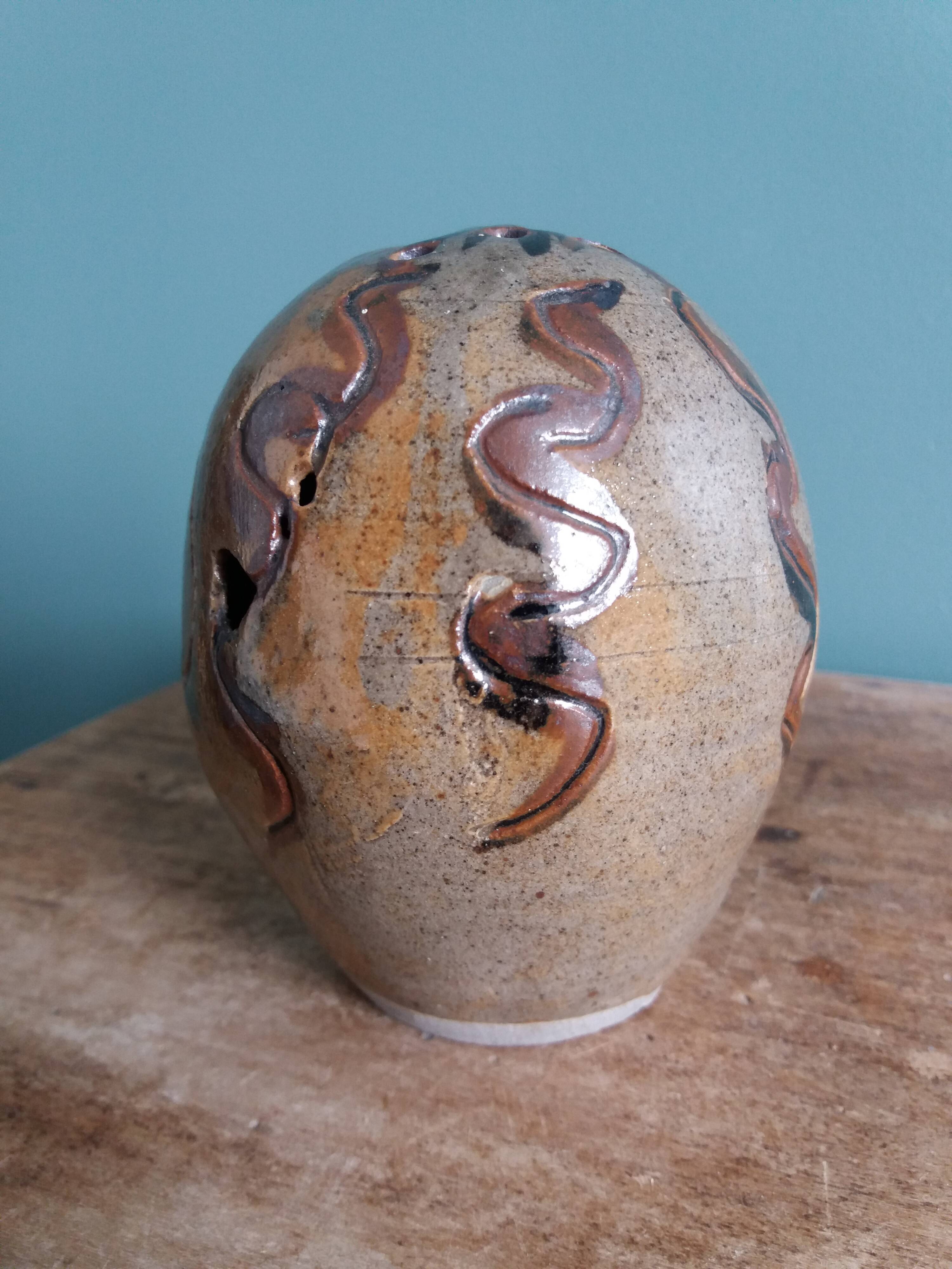 Signed flower spike vase