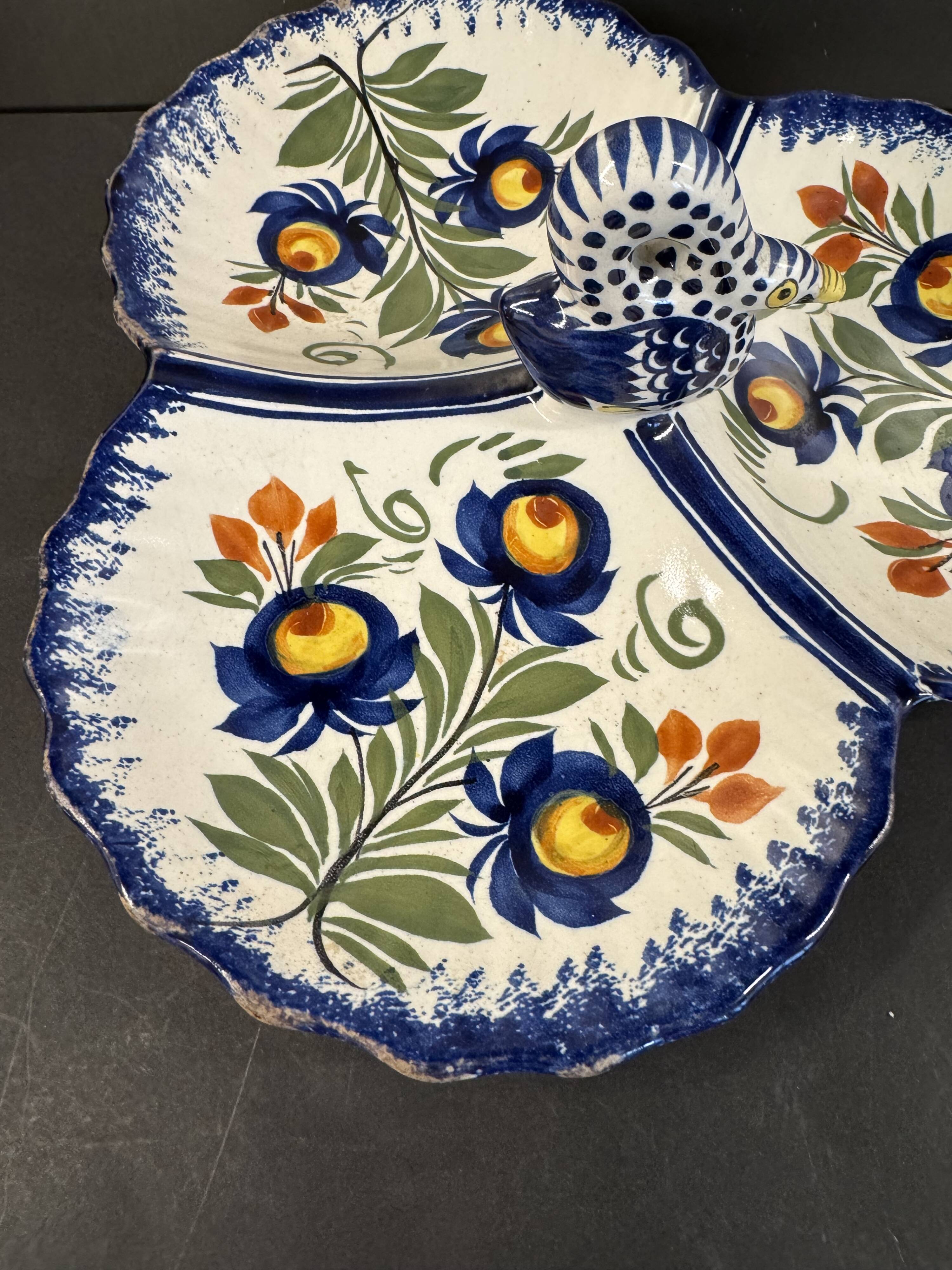 Henriot Quimper earthenware aperitif server