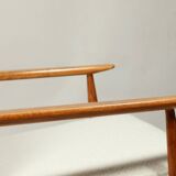 White curly armchair Scandinavian design by H. Lis 1970