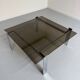 Smoked glass and chrome steel coffee table, Italian design from the 70s
