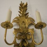 wrought iron wall lamp, with gold leaf, year 60
