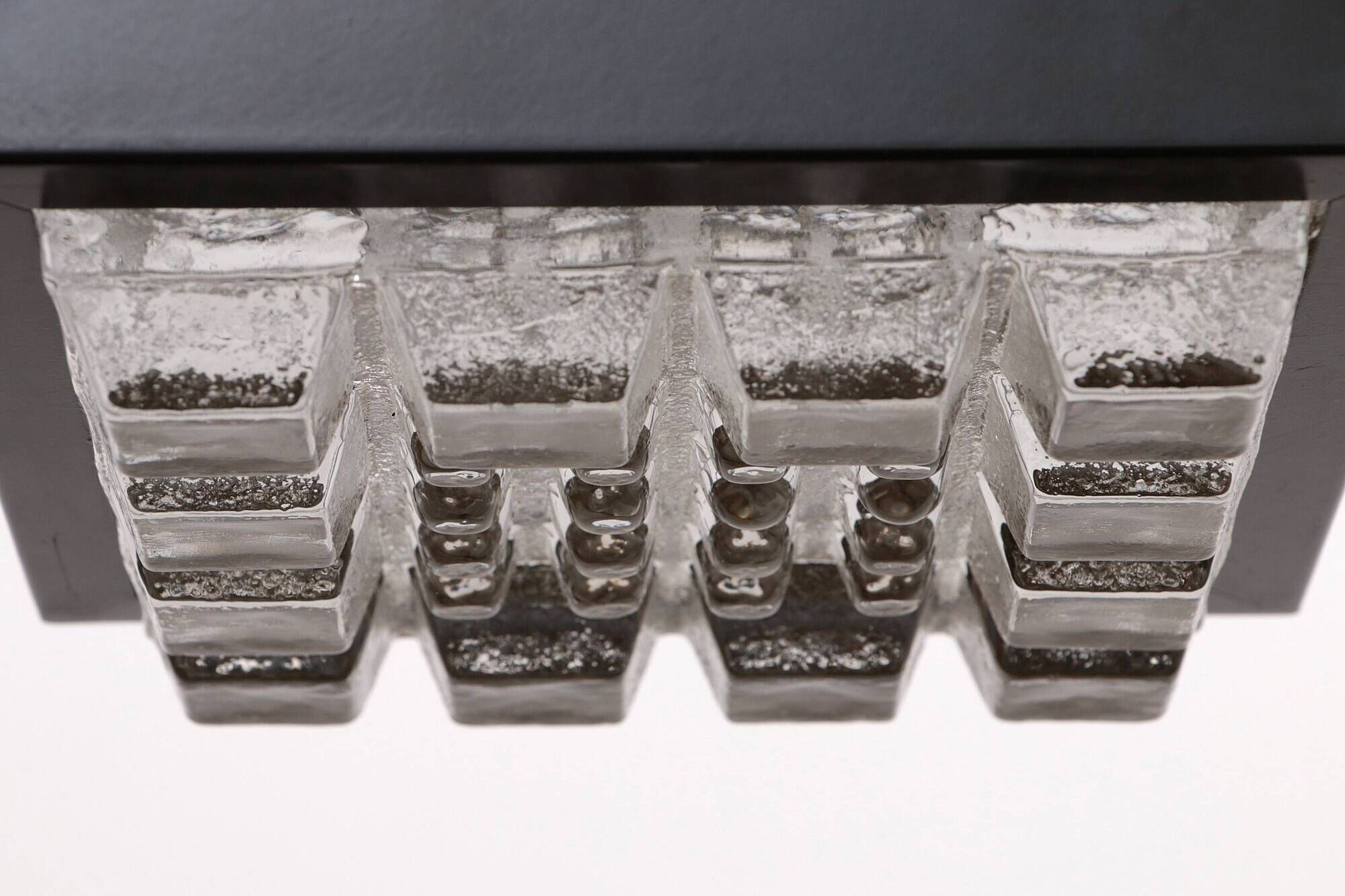 Ceiling lamp made of metal with glass, 1960s Sweden.
