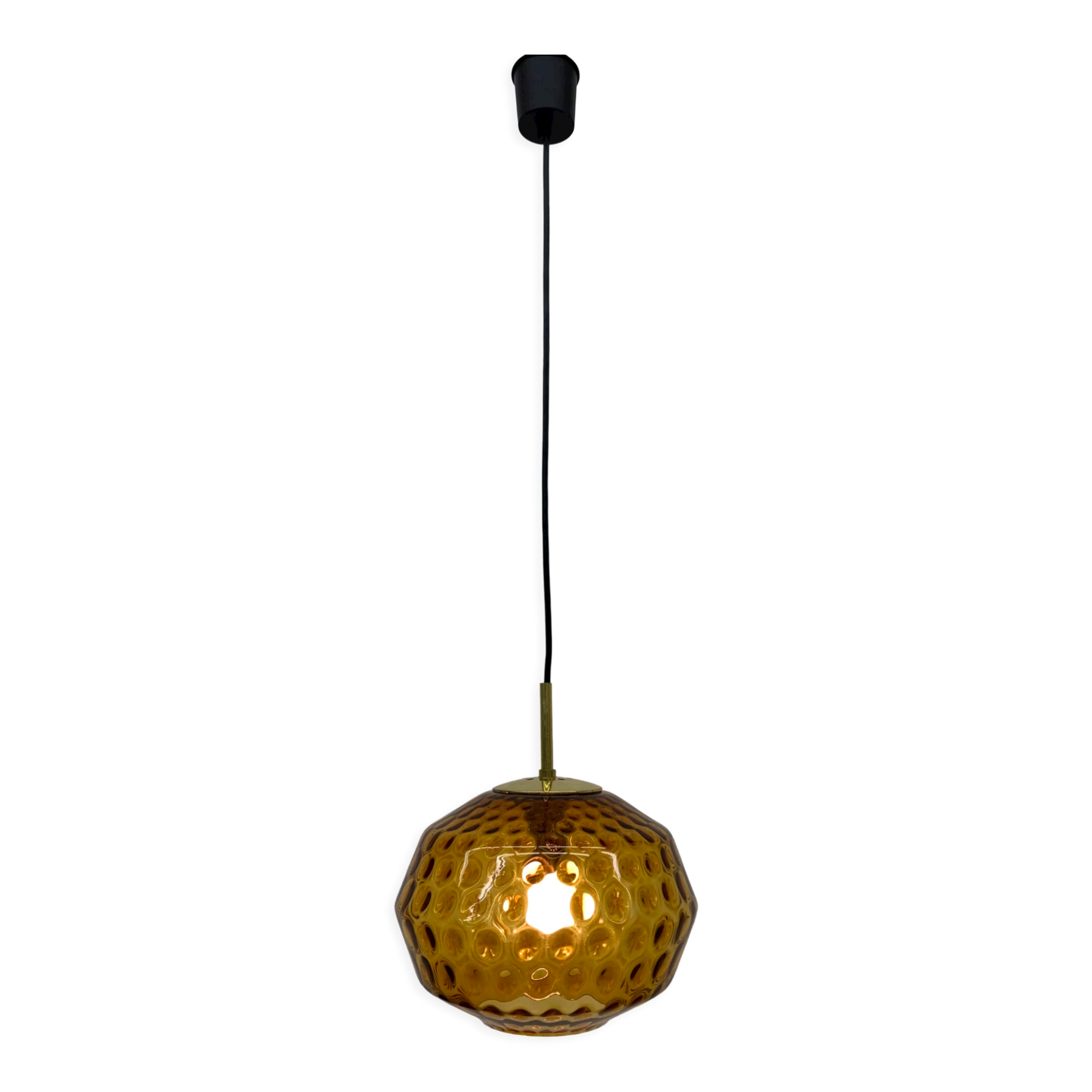 Limburg Glashutte glass hanging lamp , 1970