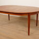 Vintage round dining table | extendable | teak | 125 - 185 cm