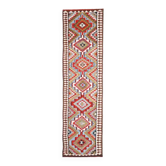 Tapis coureur vintage turc en laine et coton noué à la main des années 1970, 93x355.