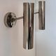 Pair of modernist adjustable wall lights, chrome metal, France 1960