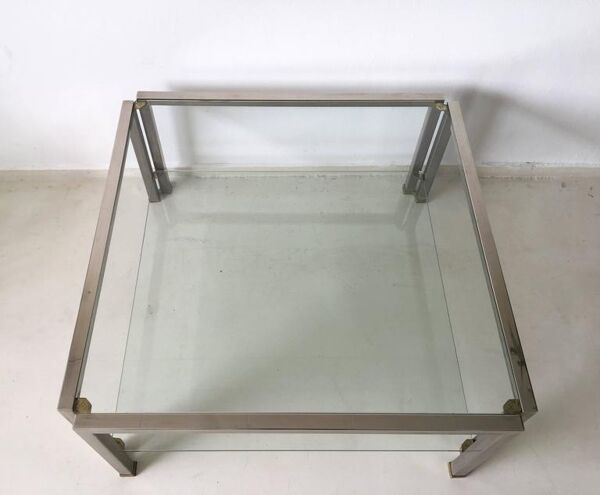 Table low Hollywood Regency glass T28D of Peter Ghyczy 1986