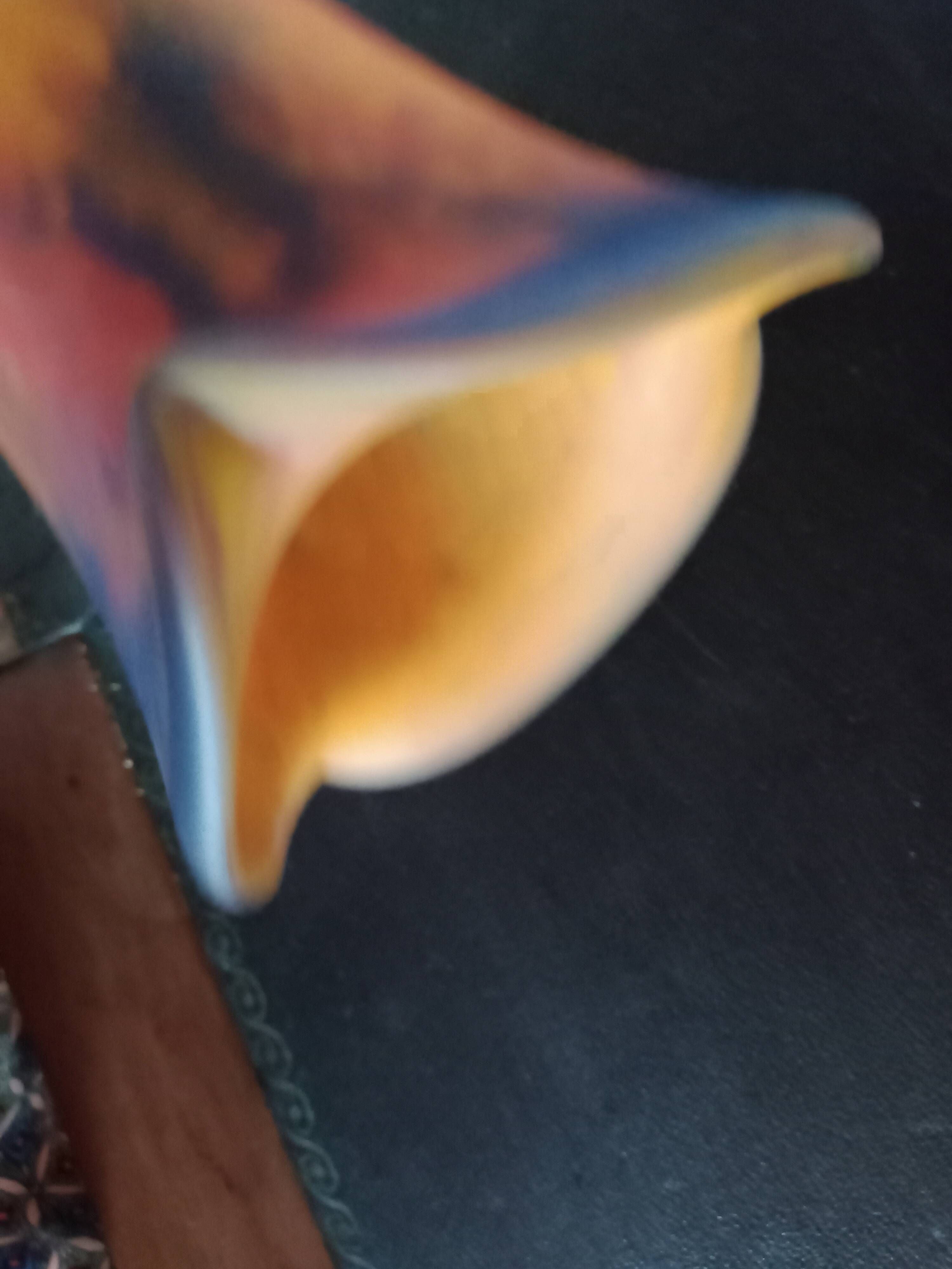 Le Verre Français croix Lorraine - Tulipe verre marmoréen orangé