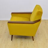 Yellow velvet armchair, 1960s