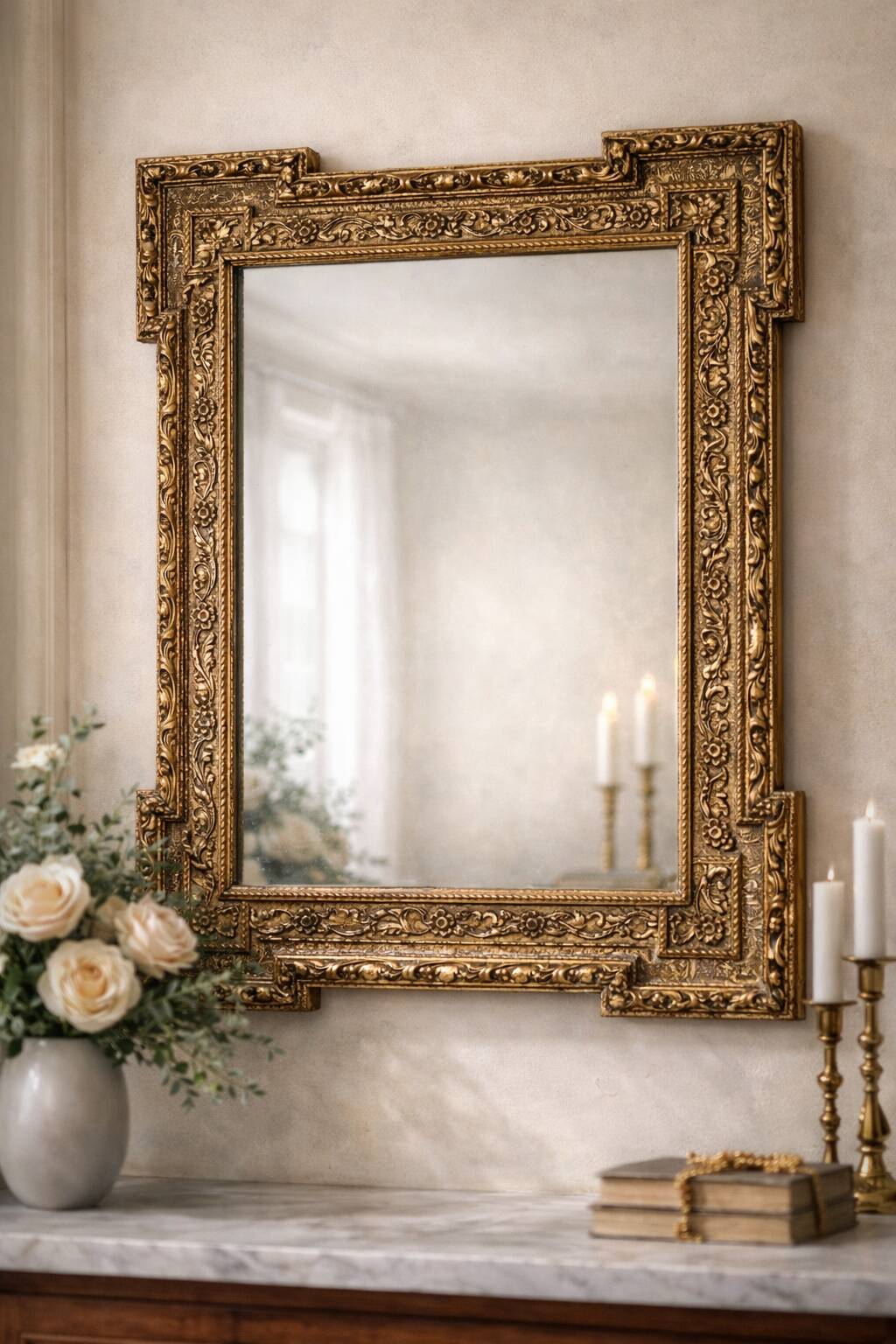 Antique gilded mirror "Ambroise" – timeless elegance and poetry