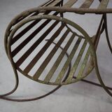 Set of three sculptural iron chairs