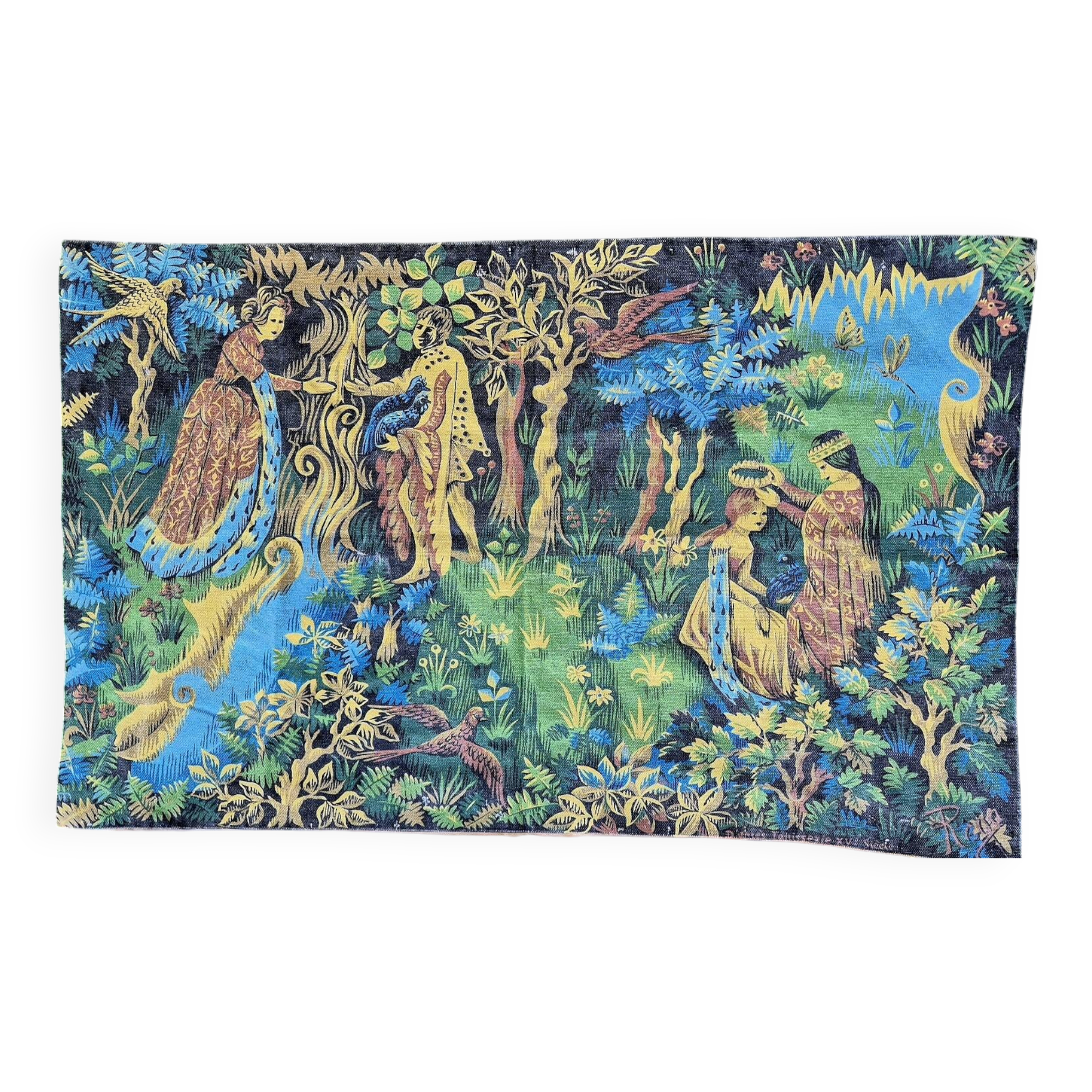 Tapisserie ancienne signée Roga, années 60