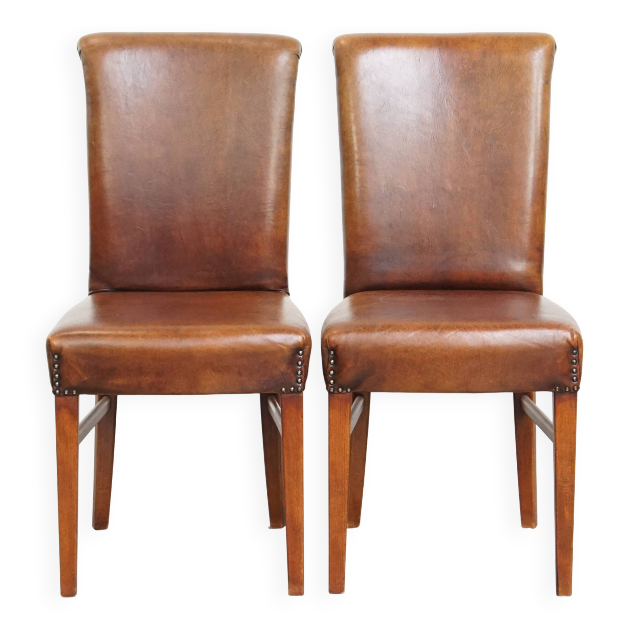 Set of 2 Sheepskin Dining Chairs